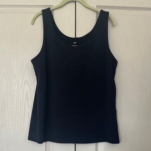 J. Jill Black Scoop Neck Shelf Bra Tank Top